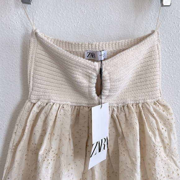 ZARA COMBINATION EMBROIDERED KNIT DRESS - Picture 11 of 12